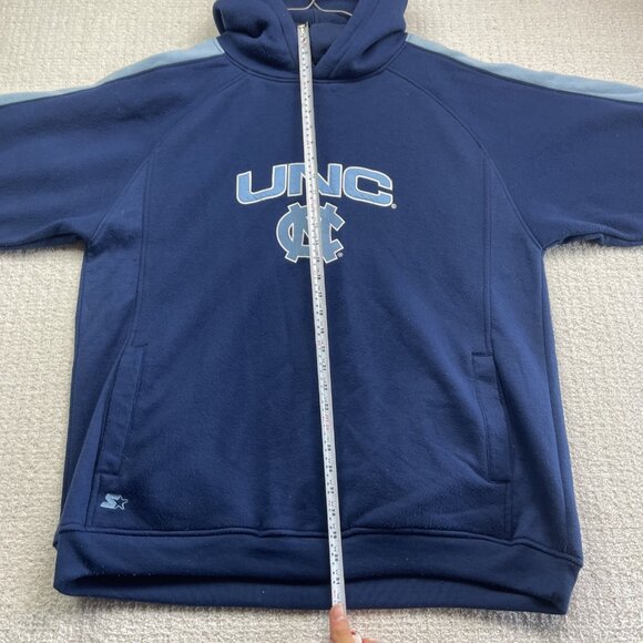 Vintage Starter UNC North Carolina Blue Fleece Hoodie Sweatshirt Size XL Read - Picture 13 of 16